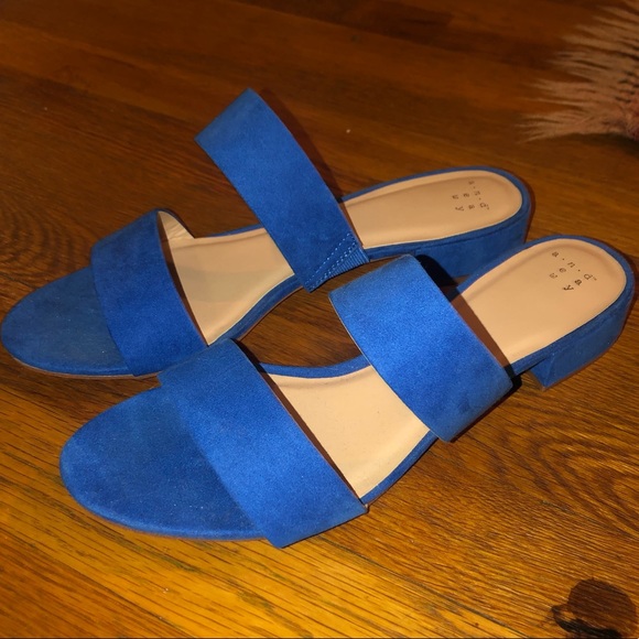 bright blue sandals